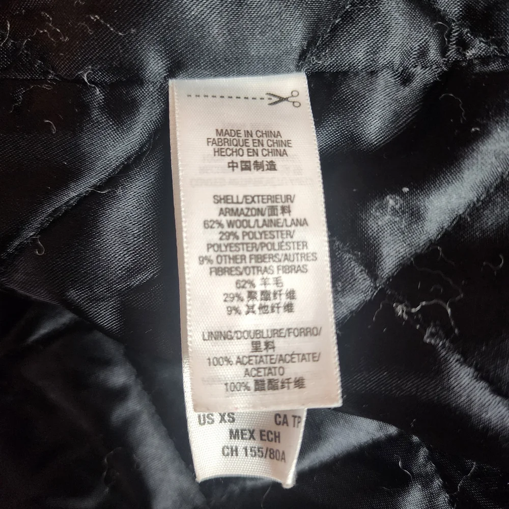 Vintage Juicy Couture Wool Melton Pea Coat Women's XS Goth EMO Classic Bougie